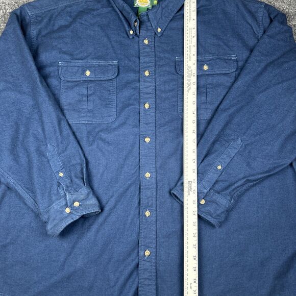 Cabelas Flannel Shirt Men's 4XLT Blue Long Sleeve Button Up Chamois Outdoor - Picture 3 of 6